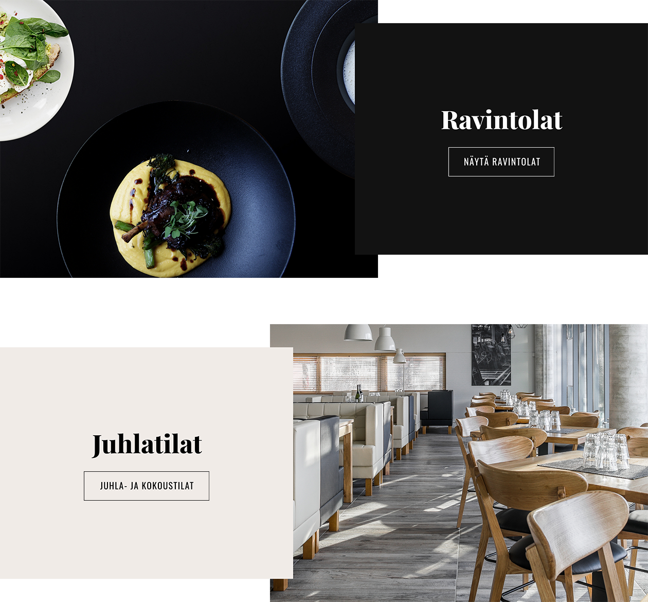 Ravintola Factory - käyttöliittymäesimerkki